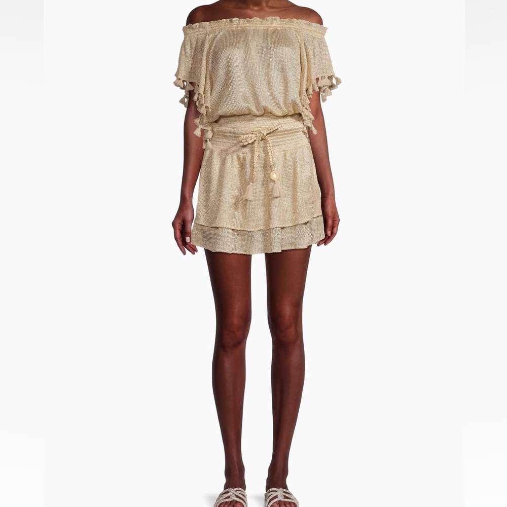 Ramy Brook Marshall Metallic-Knit Minidress Size Large NWT